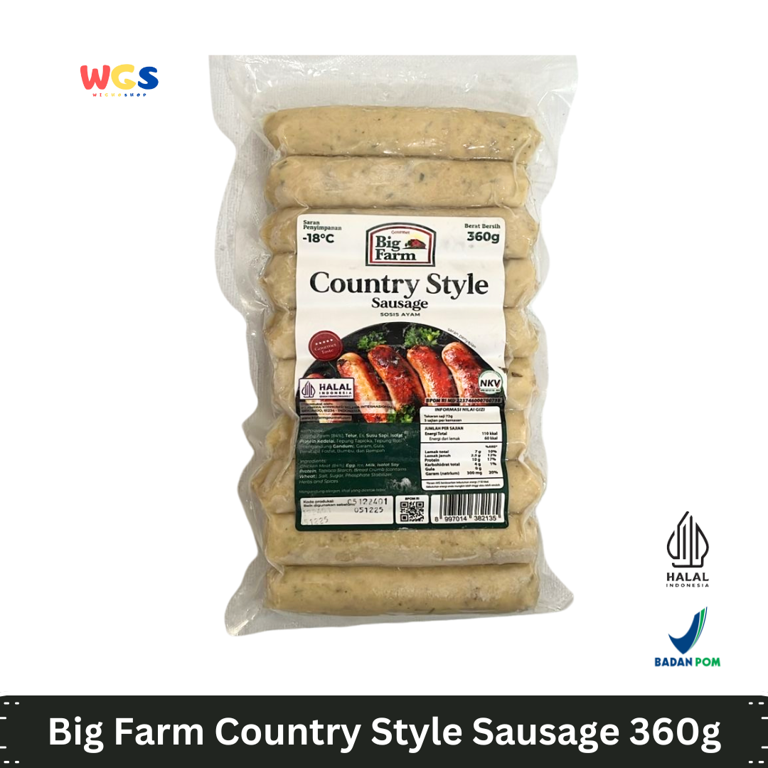 Big Farm Country Style Sausage 360g – Premium Chicken Sausage, Delicious and Savory with Selected Spices