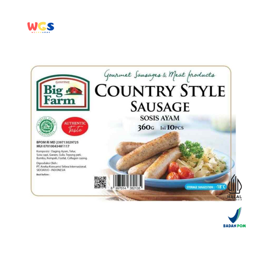 Big Farm Country Style Sausage 360g – Sosis Ayam Premium, Lezat dan Gurih dengan Rempah Pilihan