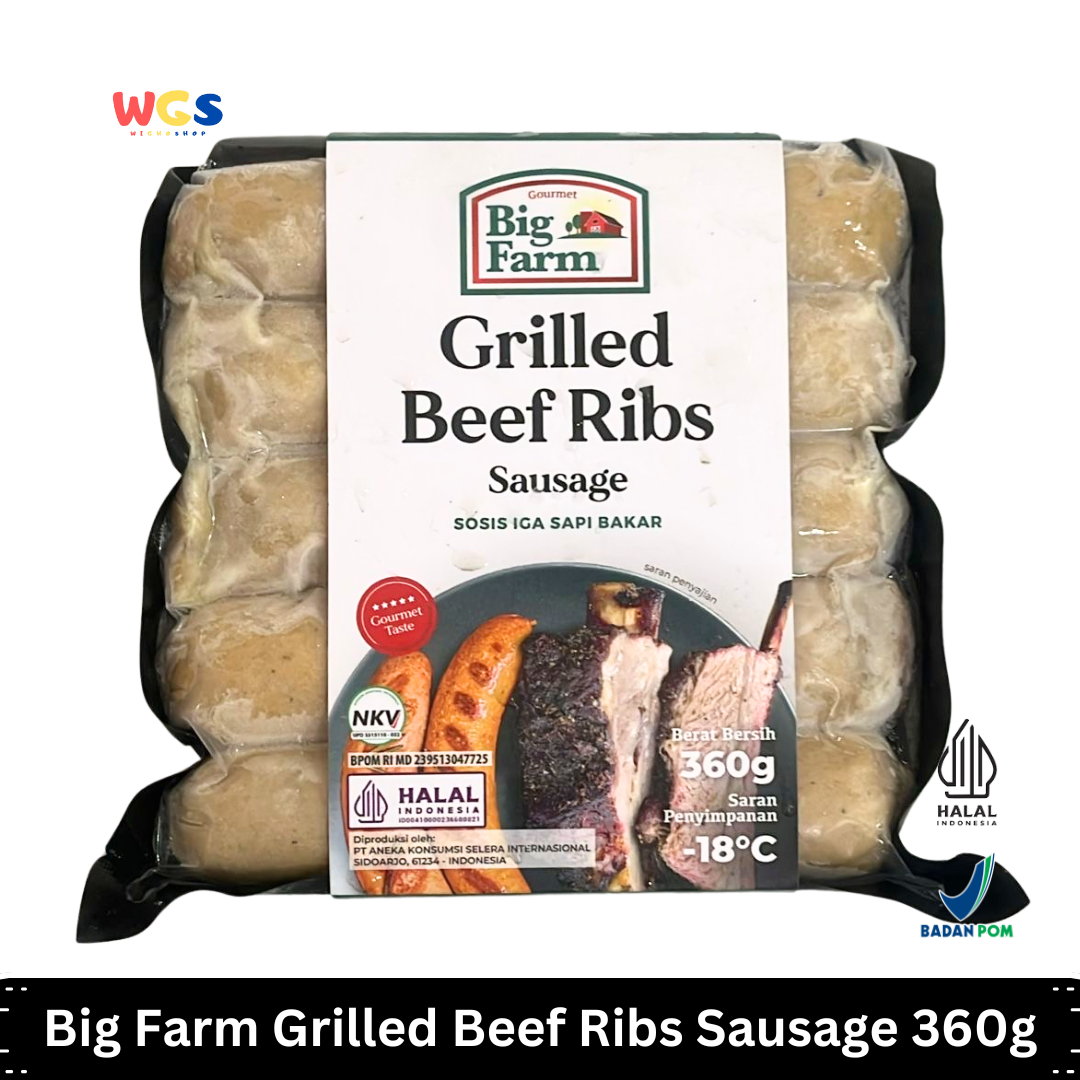 Big Farm Grilled Beef Ribs Sausage 360g – Grilled Beef Ribs Sausage with Aromatic Spices, Savory & Delicious
