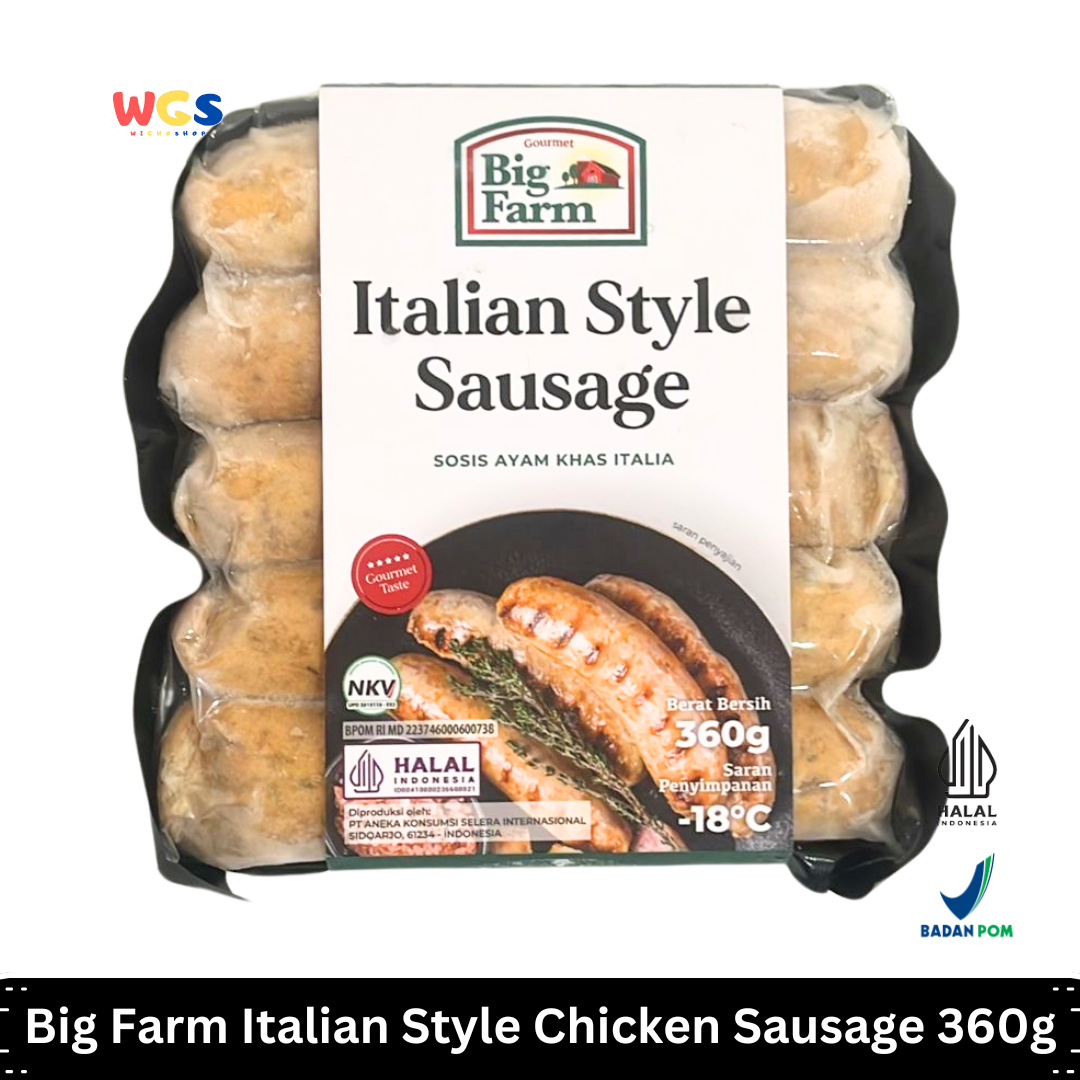 Big Farm Italian Style Sausage 360g – Italian Chicken Sausage with Aromatic Spices, Savory & Delicious