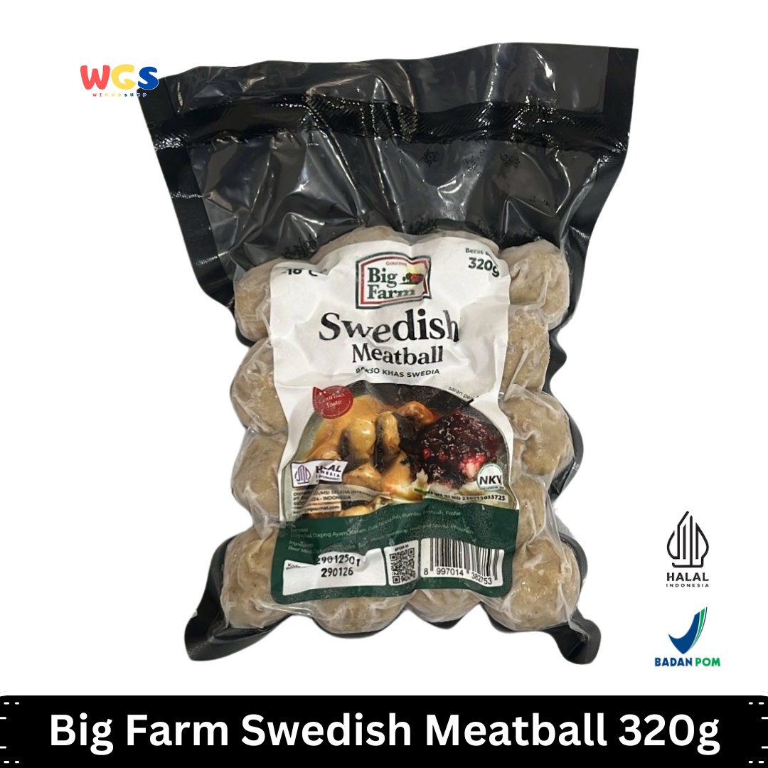 Big Farm Swedish Meatball 320g – Bakso Khas Swedia, Lezat dan Mudah Disajikan