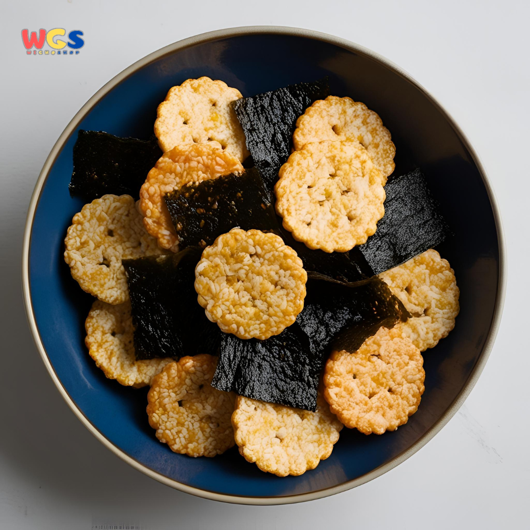 Bin Bin Rice Crackers Seaweed Spicy 135g - Kerupuk Beras Rumput Laut Pedas, Renyah dan Gurih