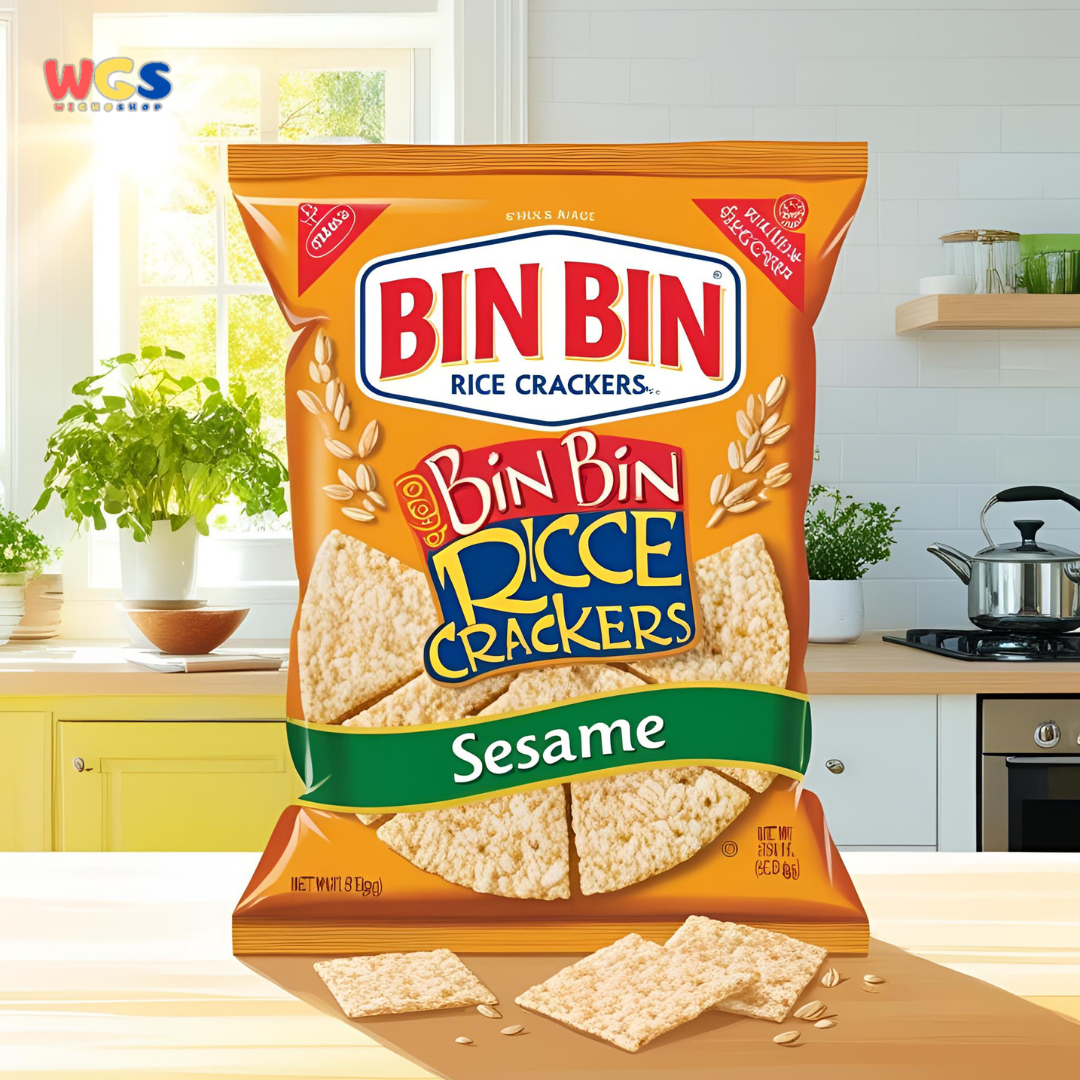 Bin Bin Rice Crackers Sesame Flavor 100g - Kerupuk Beras Rasa Wijen, Renyah dan Gurih