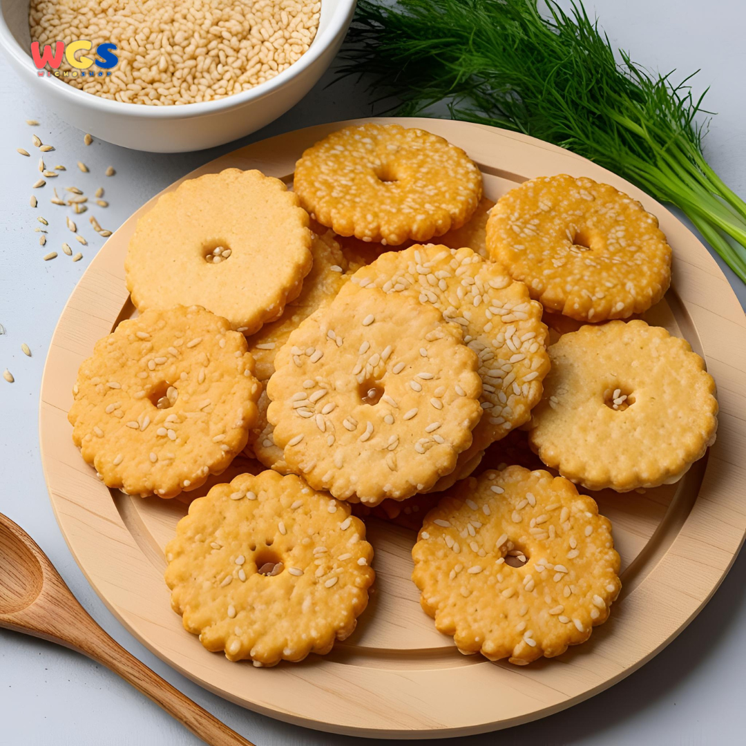 Bin Bin Rice Crackers Sesame Flavor 100g - Kerupuk Beras Rasa Wijen, Renyah dan Gurih