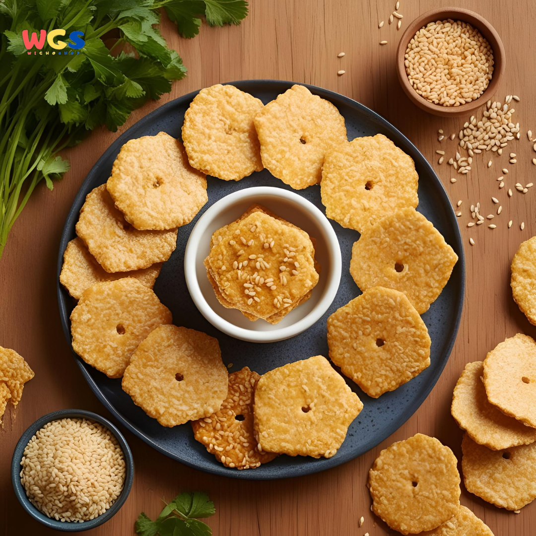 Bin Bin Rice Crackers Sesame Flavor 100g - Kerupuk Beras Rasa Wijen, Renyah dan Gurih