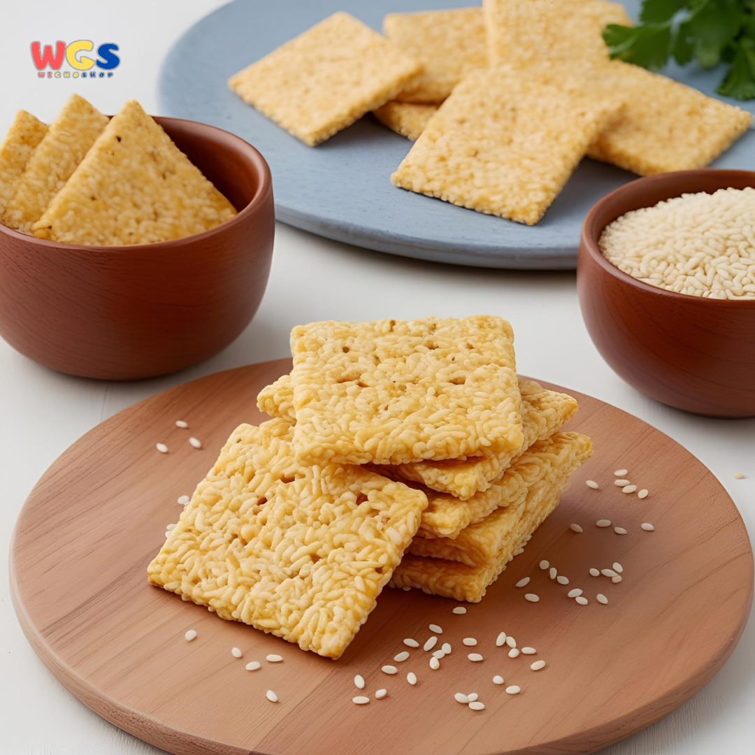 Bin Bin Rice Crackers Sesame Flavor 100g - Kerupuk Beras Rasa Wijen, Renyah dan Gurih