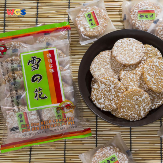 Bin Bin Rice Crackers Spicy Snow 145g - Spicy, Crispy, and Savory Rice Crackers