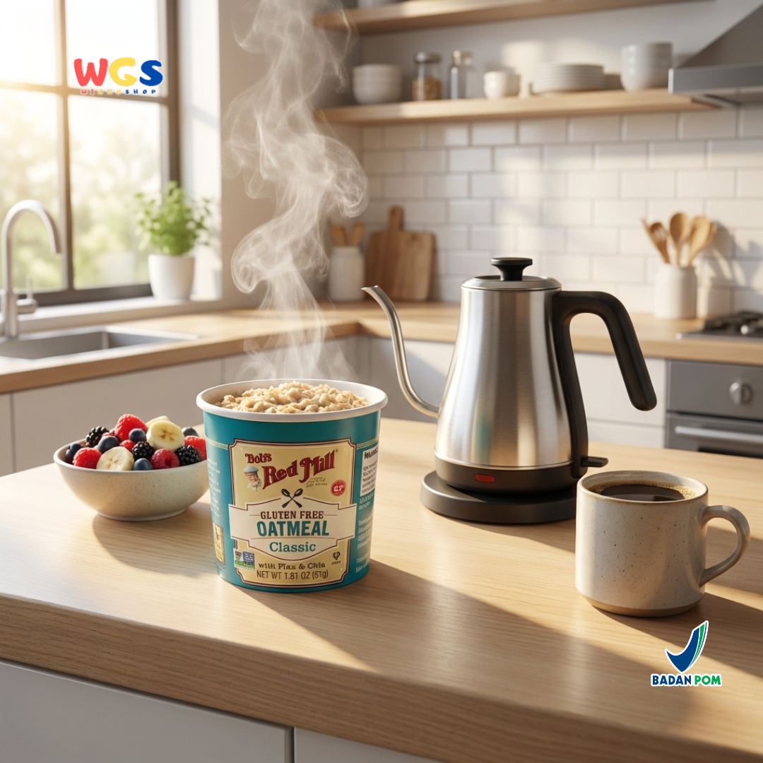 Bob’s Red Mill Gluten Free Oatmeal Classic with Flax & Chia Cup 51g – Oatmeal Instan Sehat
