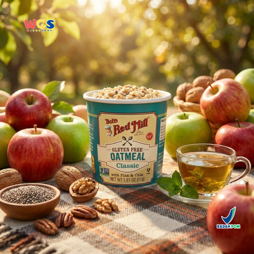 Bob’s Red Mill Gluten Free Oatmeal Classic with Flax & Chia Cup 51g – Oatmeal Instan Sehat