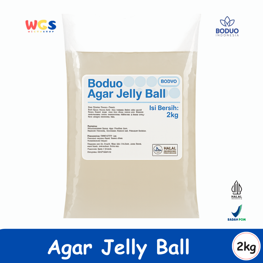 Boduo Agar Jelly Ball 2kg – Ready-to-Use Chewy Topping for Bubble Tea, Fruit Ice, and Trendy Desserts