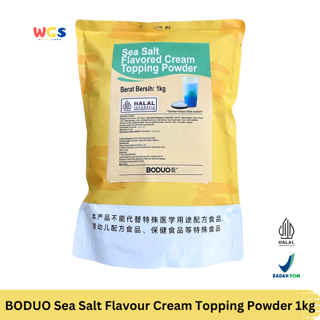 Boduo Sea Salt Flavored Cream Topping Powder 1kg – Sea Salt Cream Topping for Premium Drinks