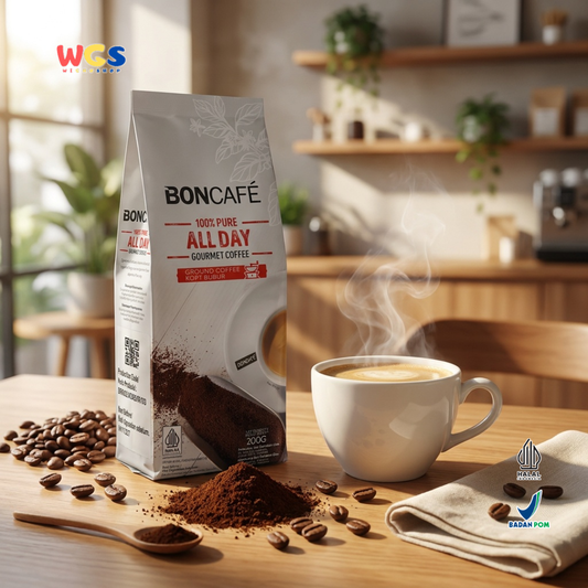 Boncafé All Day Kopi Bubuk Arabika 200g - Ground Coffee Gourmet V60 French Press Drip Coffee Kopi Hitam