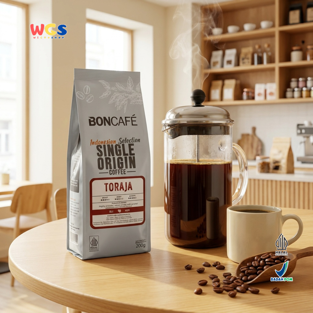 Boncafé Biji Kopi Arabika Toraja 200g - Whole Bean Single Origin Indonesia Espresso V60 French Press Manual Brew
