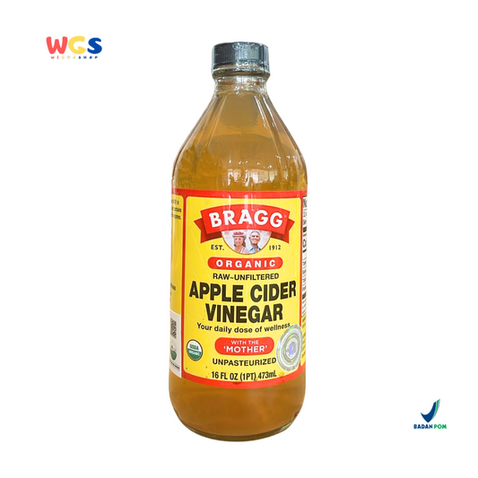 Bragg Organic Raw-Unfiltered Apple Cider Vinegar With the 'Mother' 473ml – Organic Apple Cider Vinegar