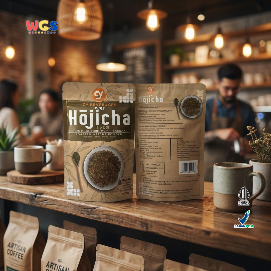 CY Beverages Hojicha Powder 80g - Teh Hijau Panggang Premium untuk Latte & Baking