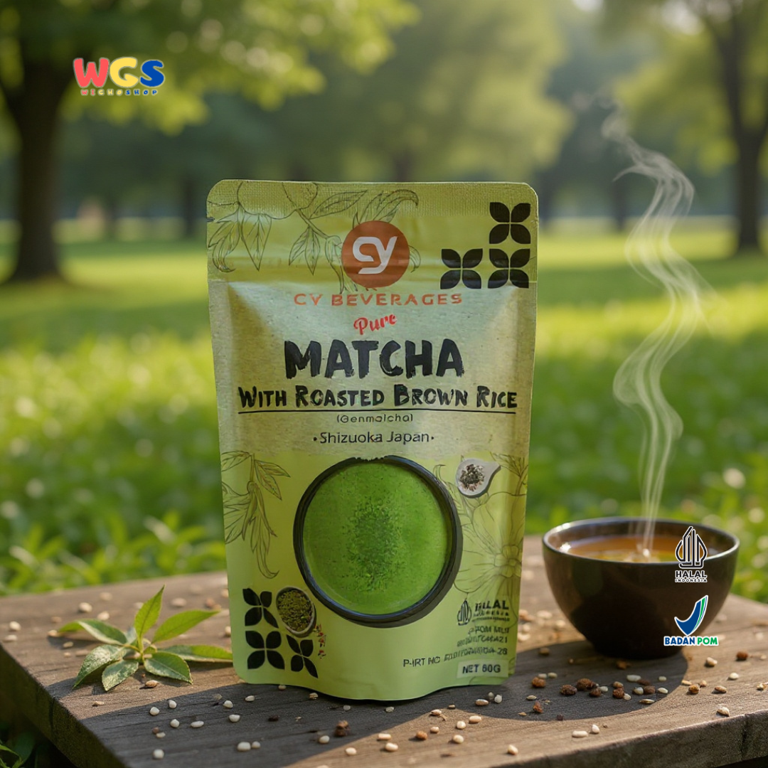 CY Beverages Pure Matcha Genmaicha Shizuoka Japan 80g – Bubuk Matcha dengan Beras Panggang