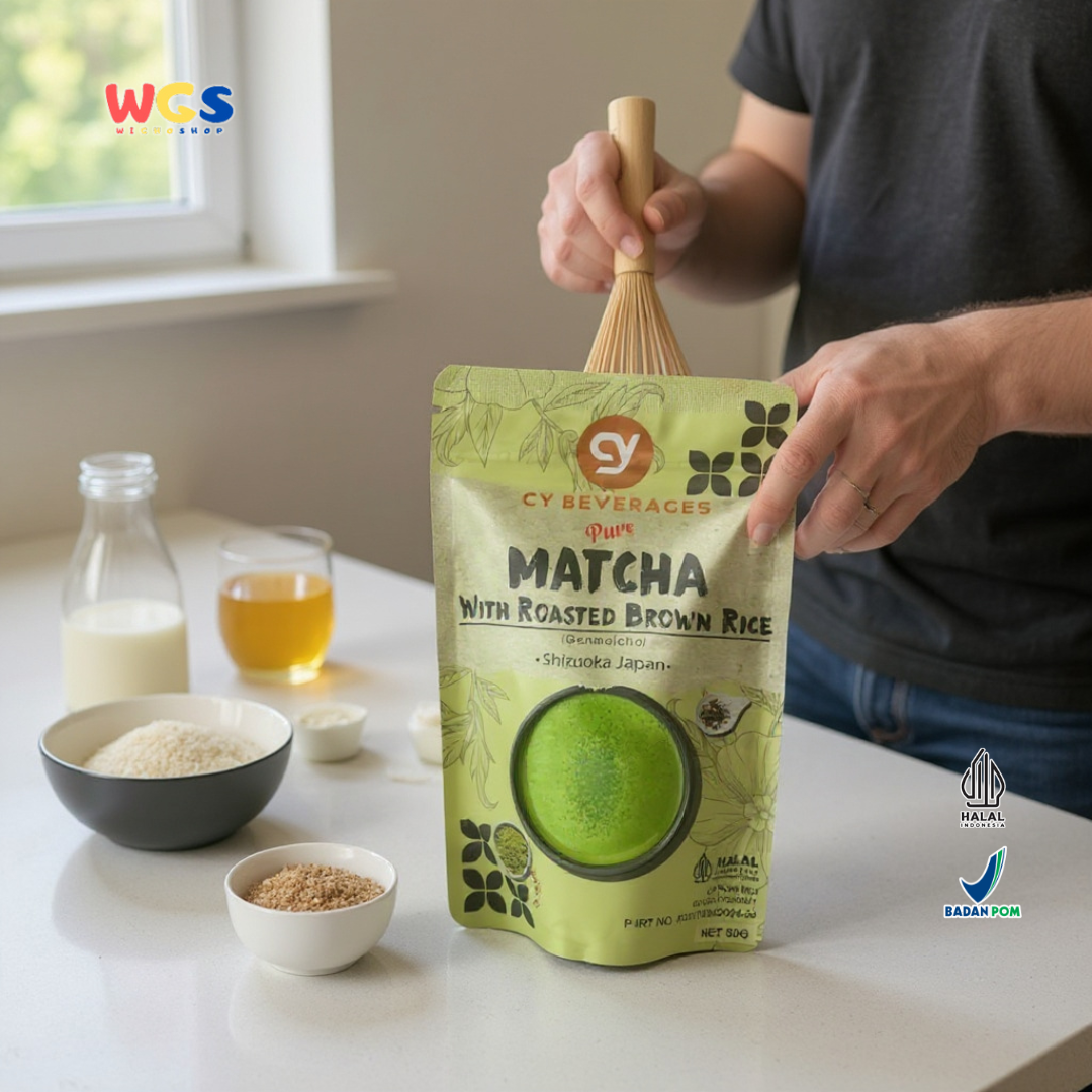 CY Beverages Pure Matcha Genmaicha Shizuoka Japan 80g – Bubuk Matcha dengan Beras Panggang