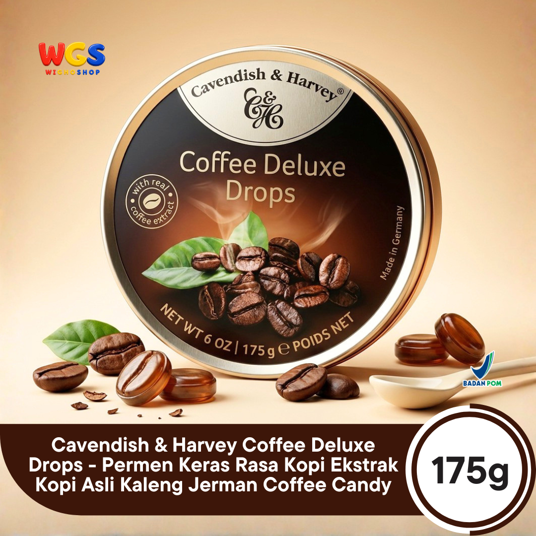 Cavendish & Harvey Coffee Deluxe Drops 175g - Permen Keras Rasa Kopi Ekstrak Kopi Asli Kaleng Jerman Coffee Candy
