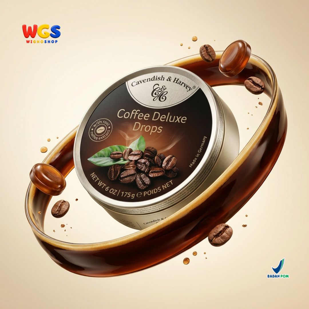 Cavendish & Harvey Coffee Deluxe Drops 175g - Permen Keras Rasa Kopi Ekstrak Kopi Asli Kaleng Jerman Coffee Candy