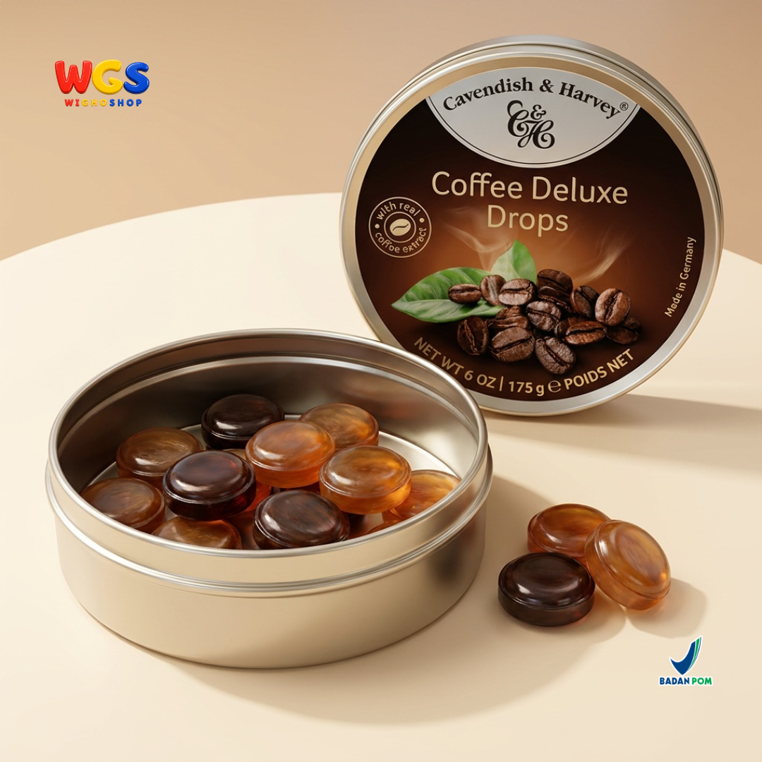 Cavendish & Harvey Coffee Deluxe Drops 175g - Permen Keras Rasa Kopi Ekstrak Kopi Asli Kaleng Jerman Coffee Candy