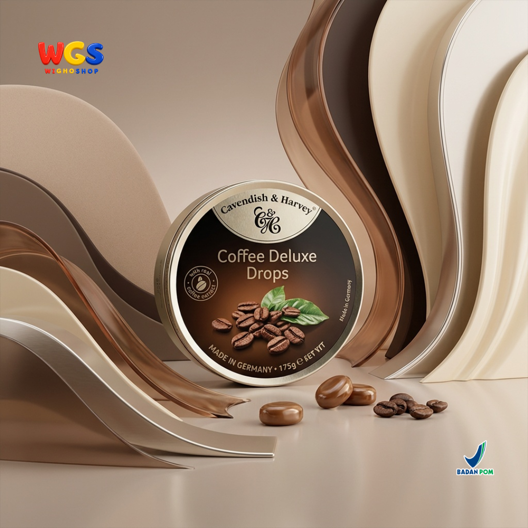 Cavendish & Harvey Coffee Deluxe Drops 175g - Permen Keras Rasa Kopi Ekstrak Kopi Asli Kaleng Jerman Coffee Candy