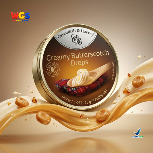 Cavendish & Harvey Creamy Butterscotch Drops 175g - Permen Keras Susu Mentega Rasa Butterscotch Kaleng Jerman