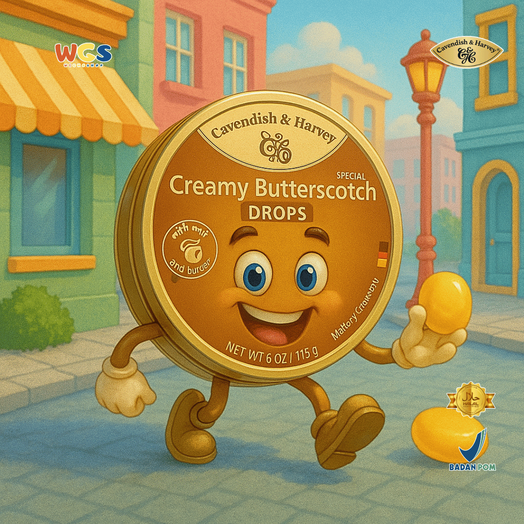 Cavendish & Harvey Creamy Butterscotch Drops 175g - Permen Lembut Rasa Karamel Mentega