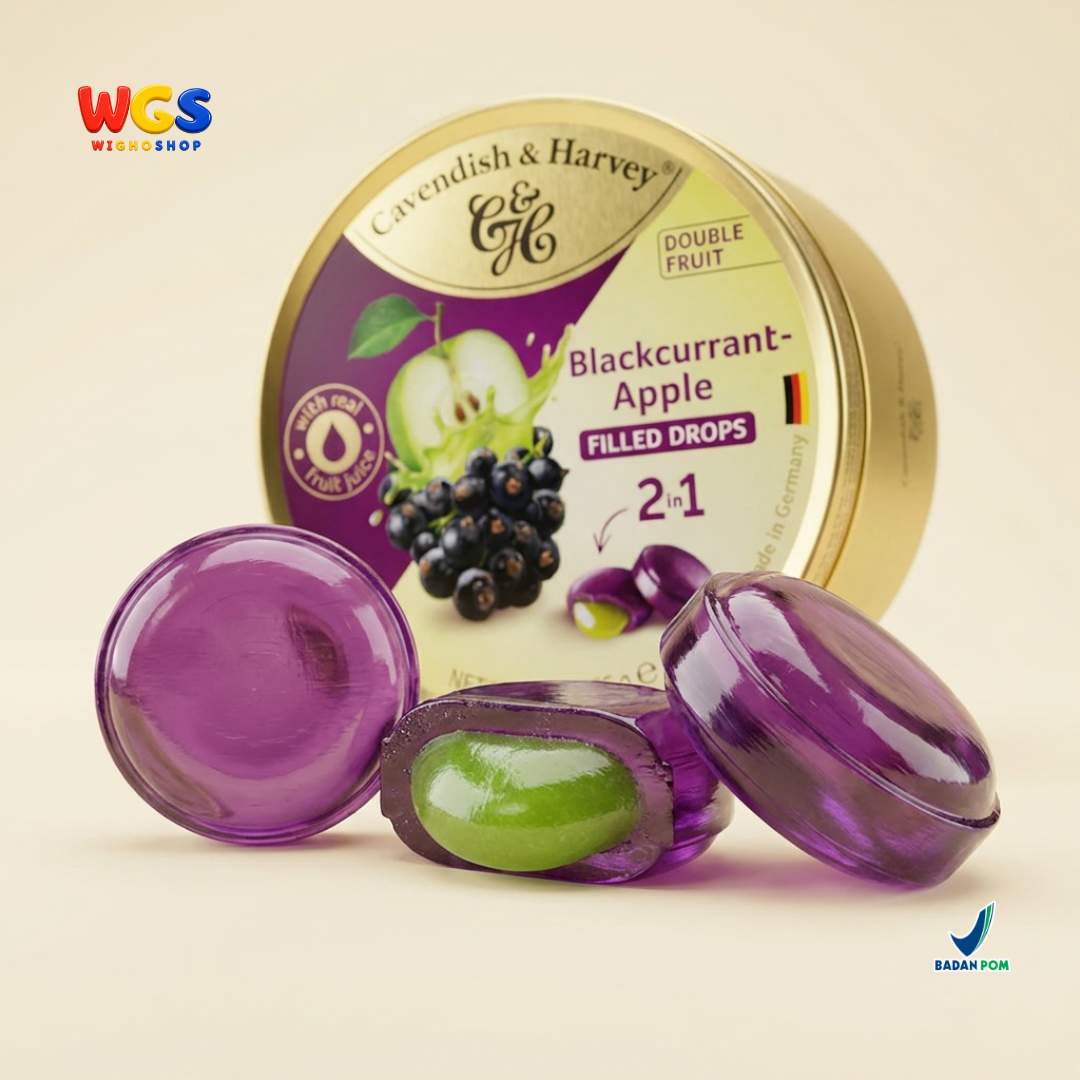Cavendish & Harvey Double Fruit Drops 175g - 2 in 1 Blackcurrant & Apple Filled Candy