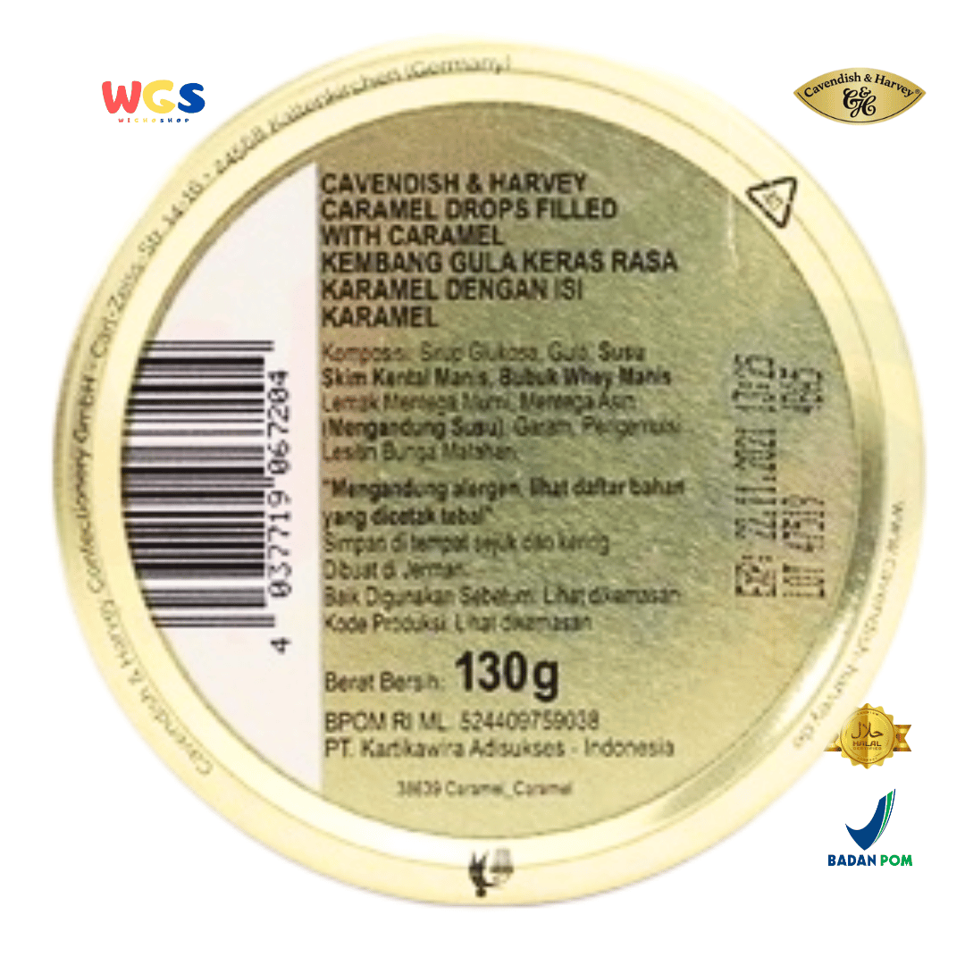 Cavendish & Harvey Filled Caramel Drops 130g - Delicious & Creamy Caramel-Filled Candy