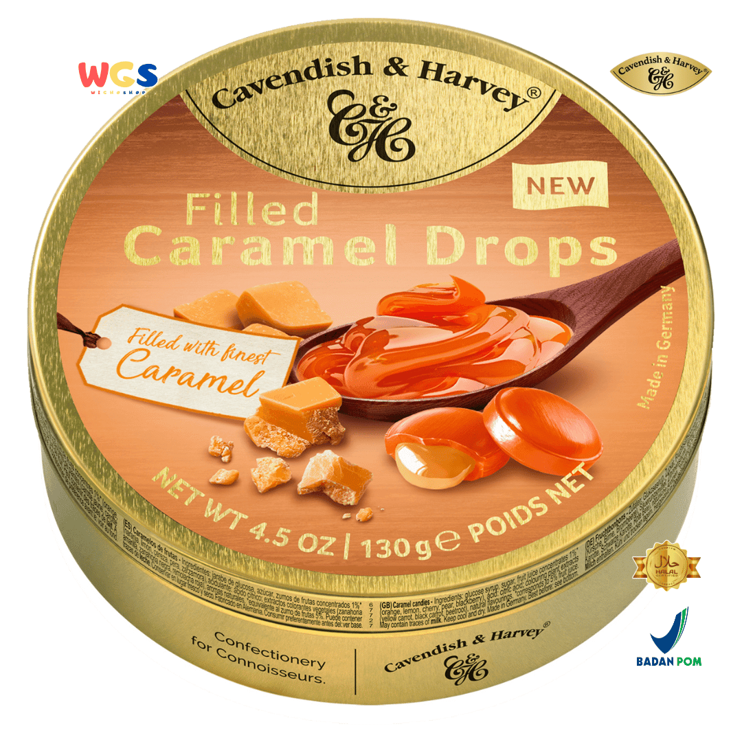 Cavendish & Harvey Filled Caramel Drops 130g - Delicious & Creamy Caramel-Filled Candy