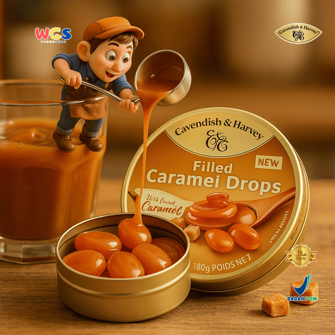 Cavendish & Harvey Filled Caramel Drops 130g - Delicious & Creamy Caramel-Filled Candy