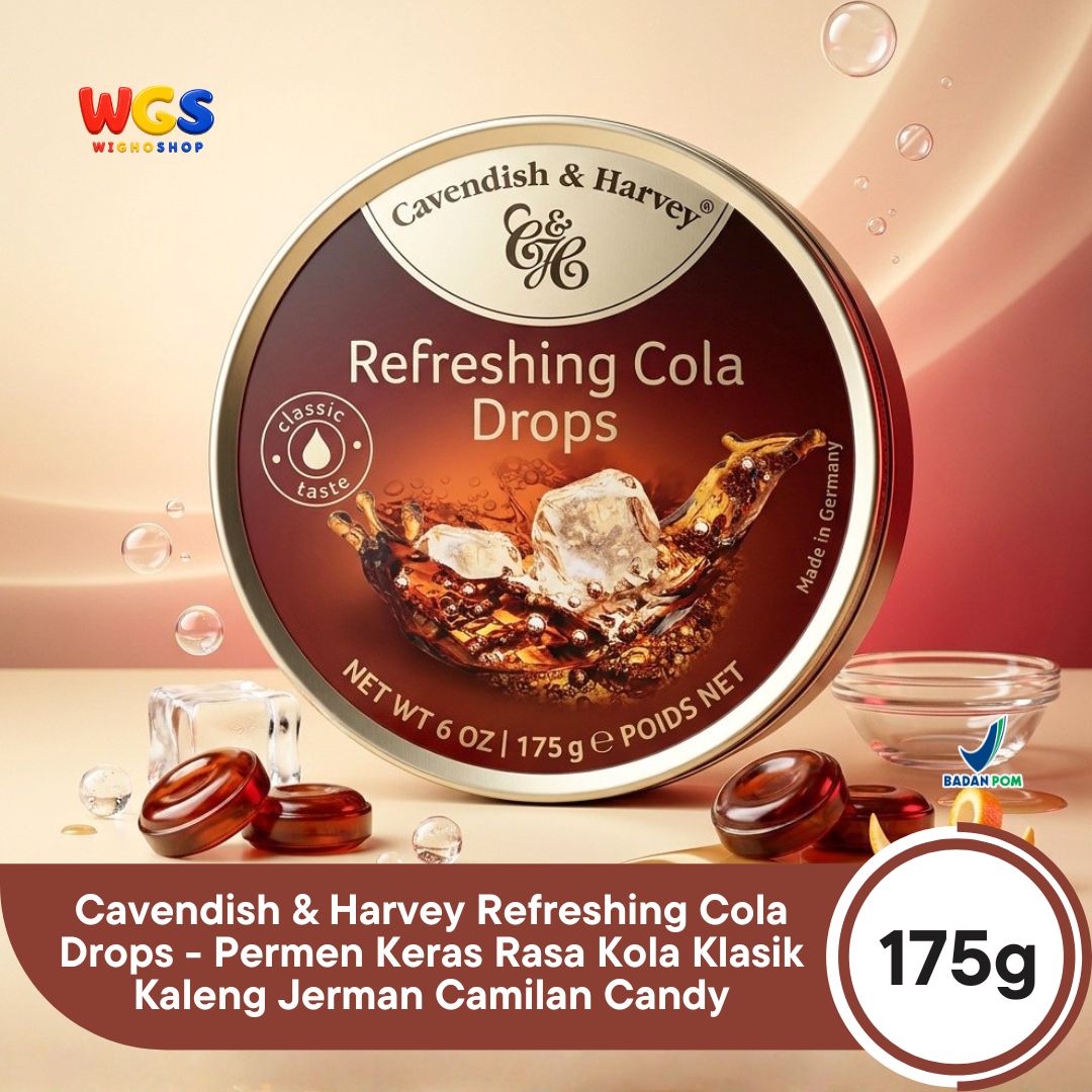 Cavendish & Harvey Refreshing Cola Drops 175g - Permen Keras Rasa Kola Klasik Kaleng Jerman Camilan Candy