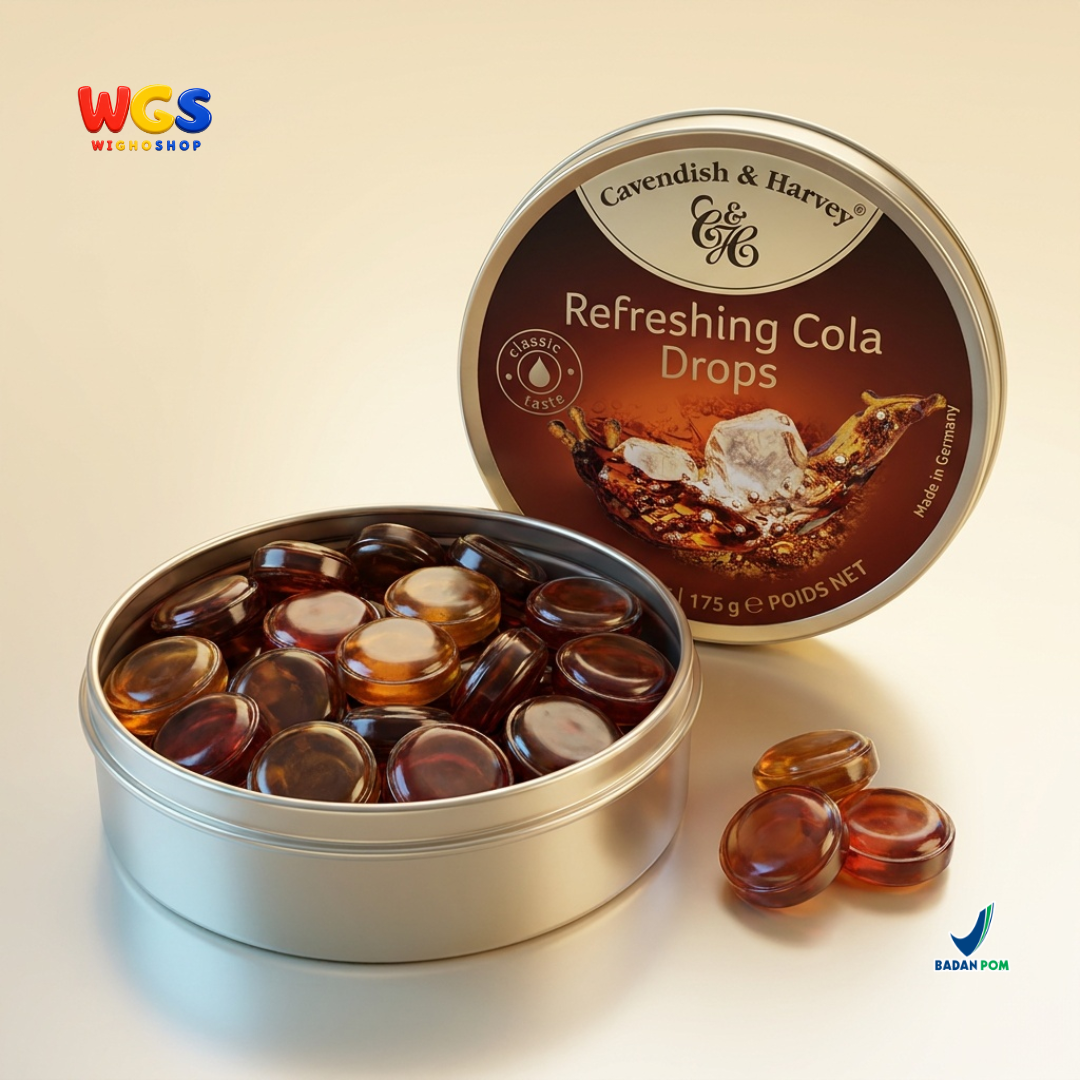 Cavendish & Harvey Refreshing Cola Drops 175g - Permen Keras Rasa Kola Klasik Kaleng Jerman Camilan Candy
