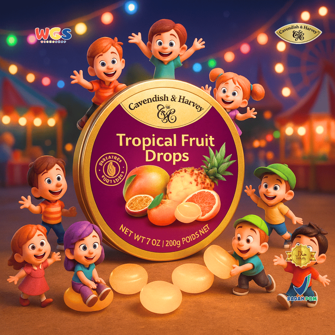 Cavendish & Harvey Tropical Fruit Drops 200g - Permen Rasa Buah Tropis Segar & Eksotis