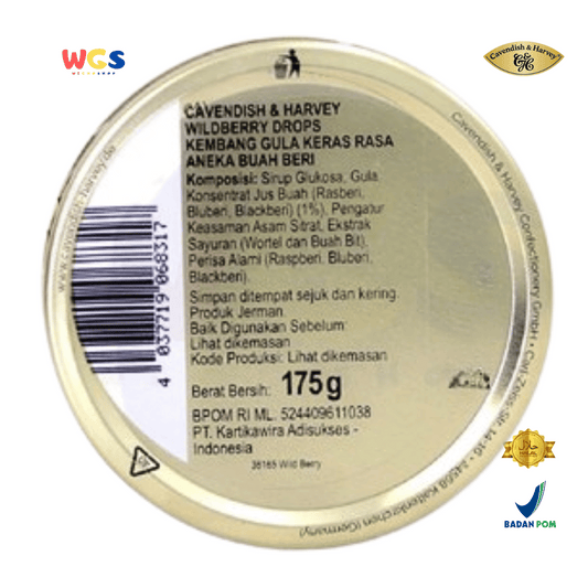 Cavendish & Harvey Wild Berry Drops 175g - Permen Buah Beri Asli, Manis Asam Menyegarkan