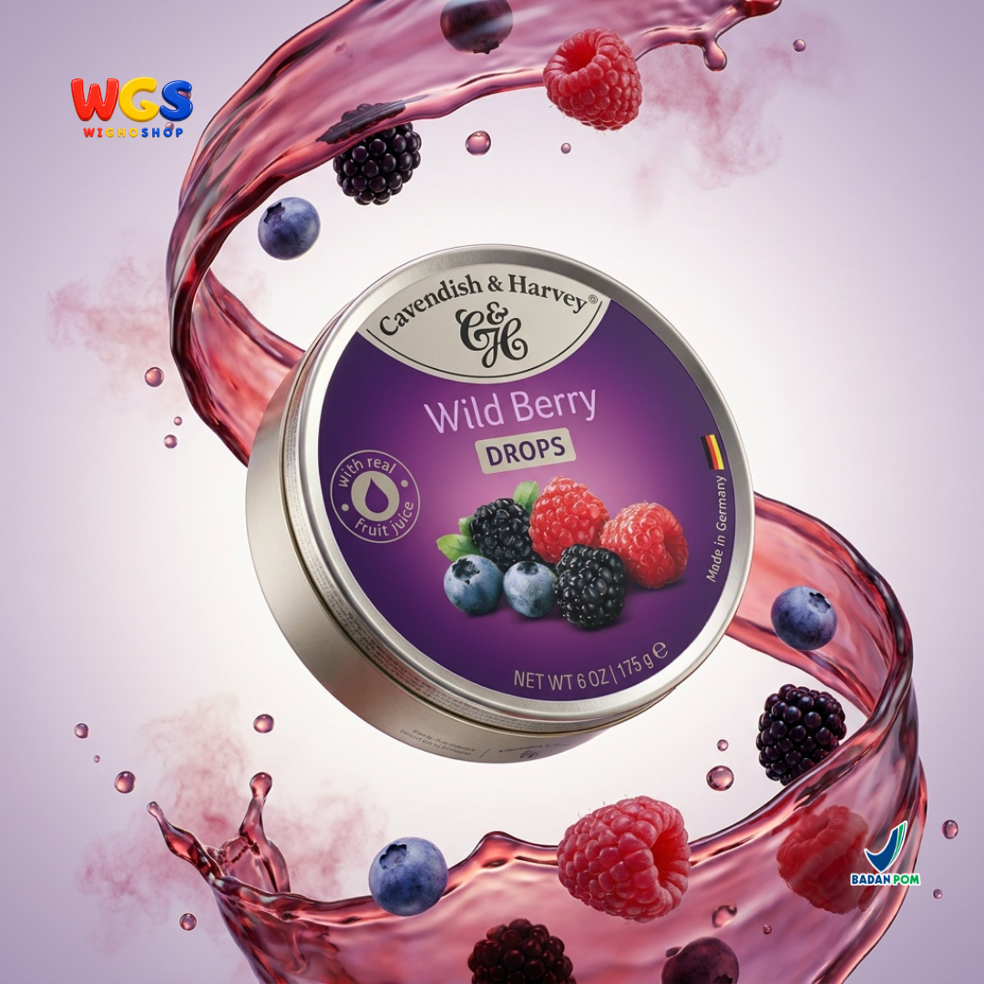 Cavendish & Harvey Wild Berry Drops 175g - Real Berry Candy, Sweet and Sour Refreshing