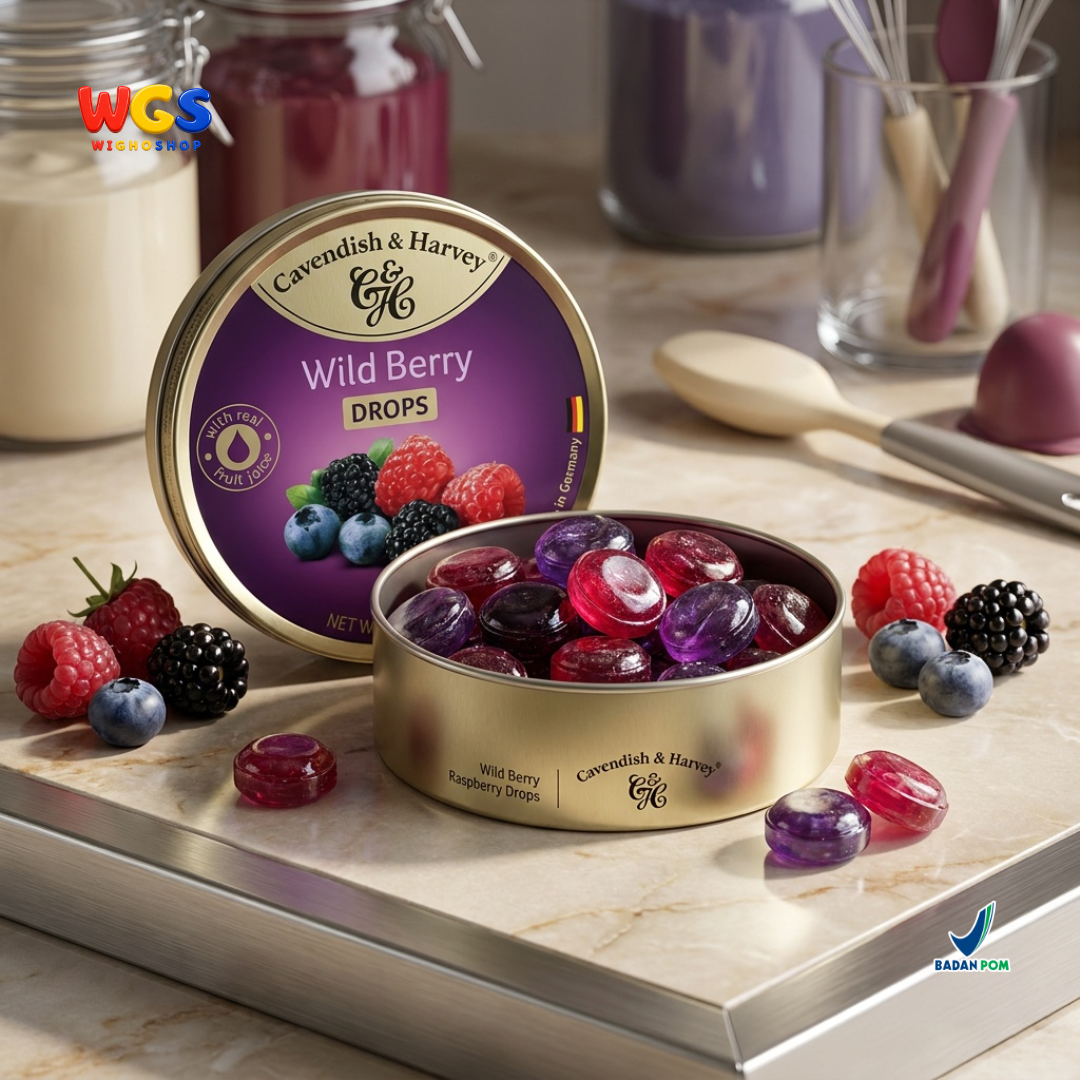 Cavendish & Harvey Wild Berry Drops 175g - Real Berry Candy, Sweet and Sour Refreshing