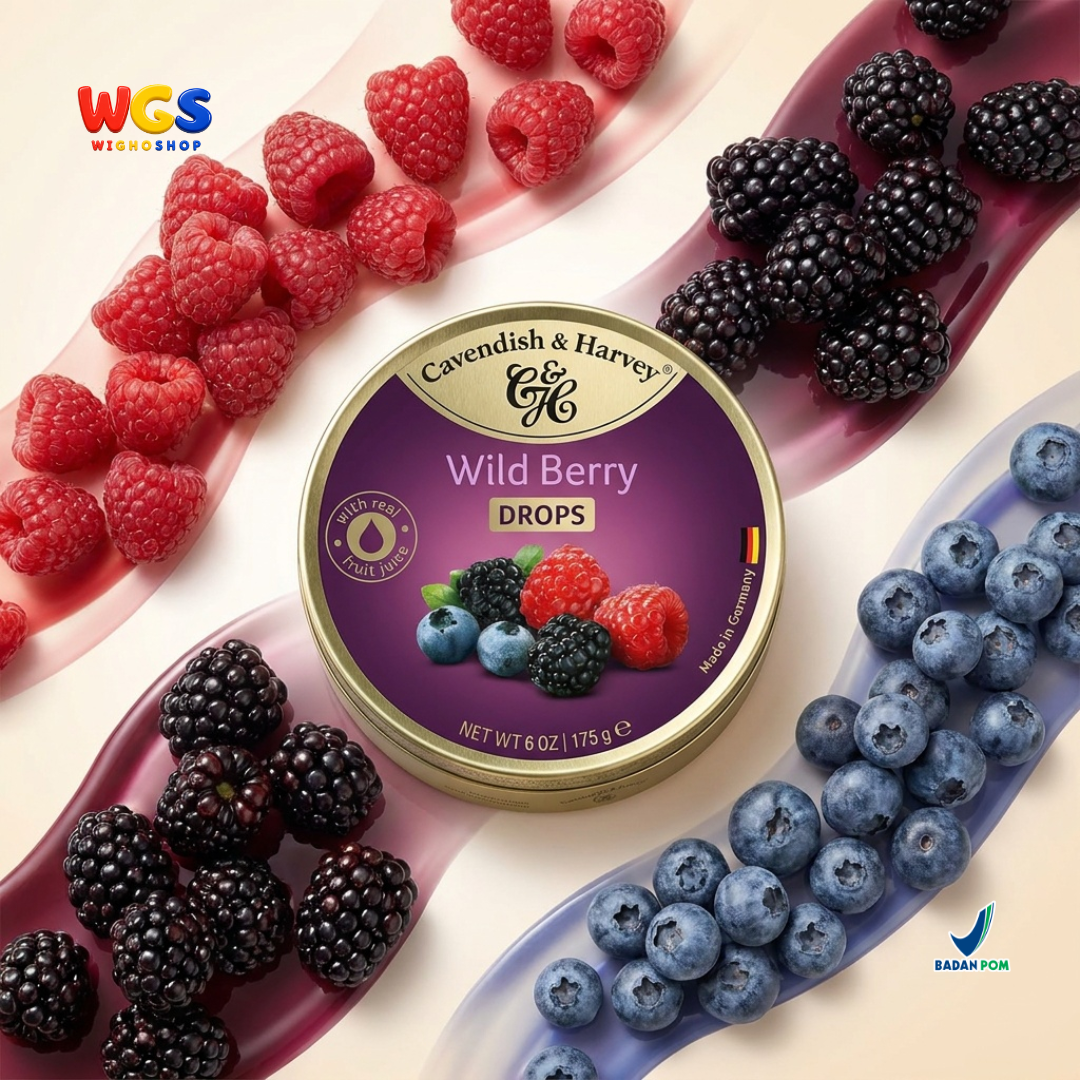Cavendish & Harvey Wild Berry Drops 175g - Real Berry Candy, Sweet and Sour Refreshing
