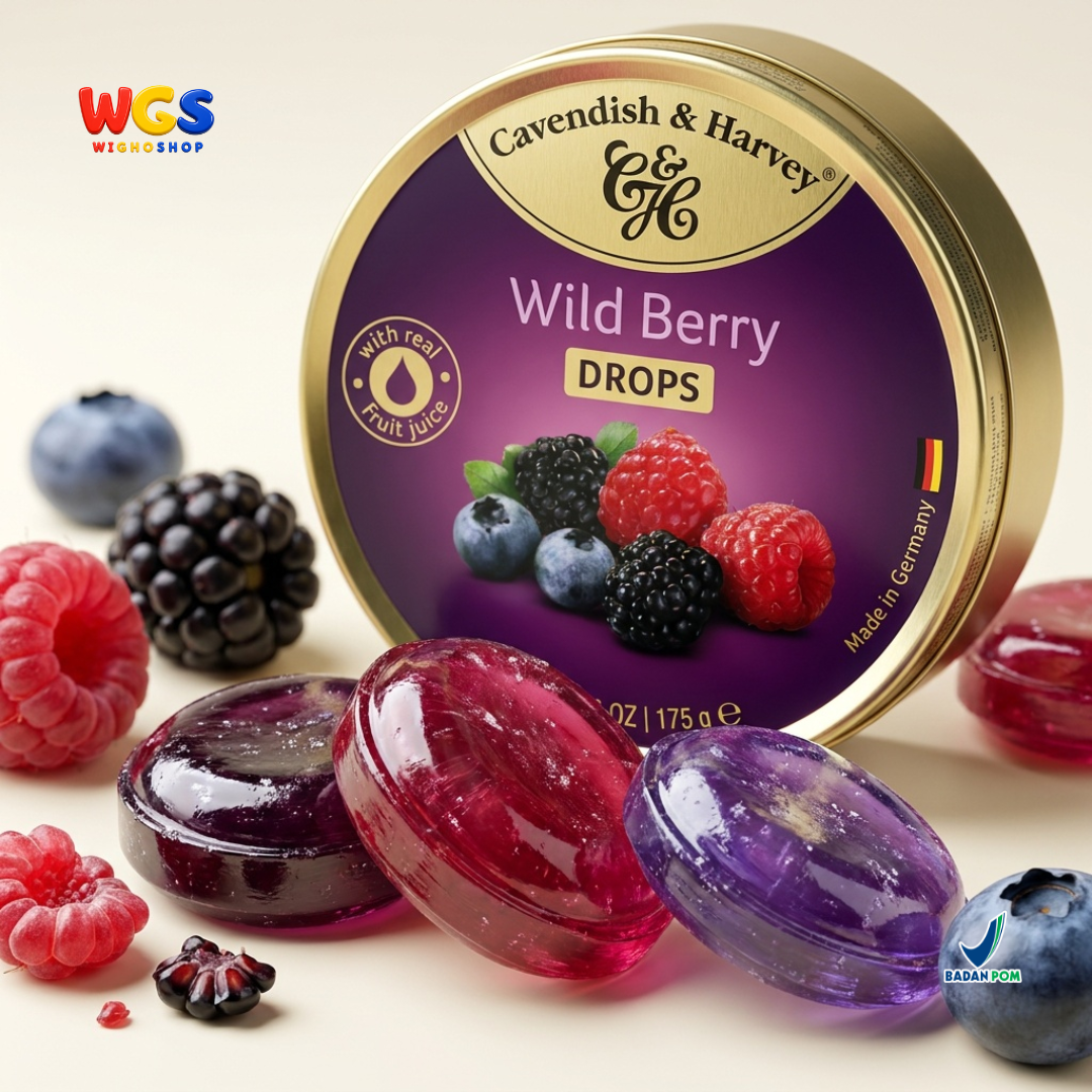 Cavendish & Harvey Wild Berry Drops 175g - Real Berry Candy, Sweet and Sour Refreshing