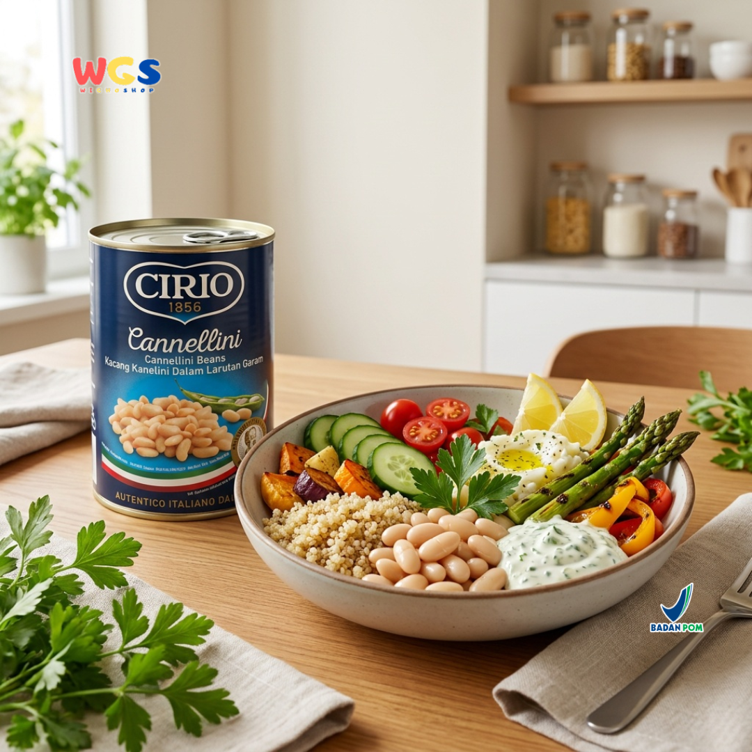 Cirio 1856 Cannellini Beans 400g - Kacang Kanelini Italia Kaleng untuk Sup dan Salad