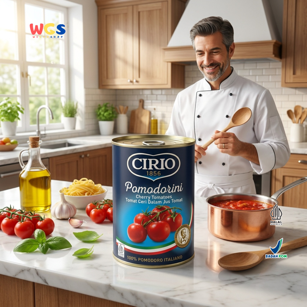 Cirio 1856 Pomodorini Cherry Tomatoes 400g - Tomat Ceri Italia dalam Jus Tomat