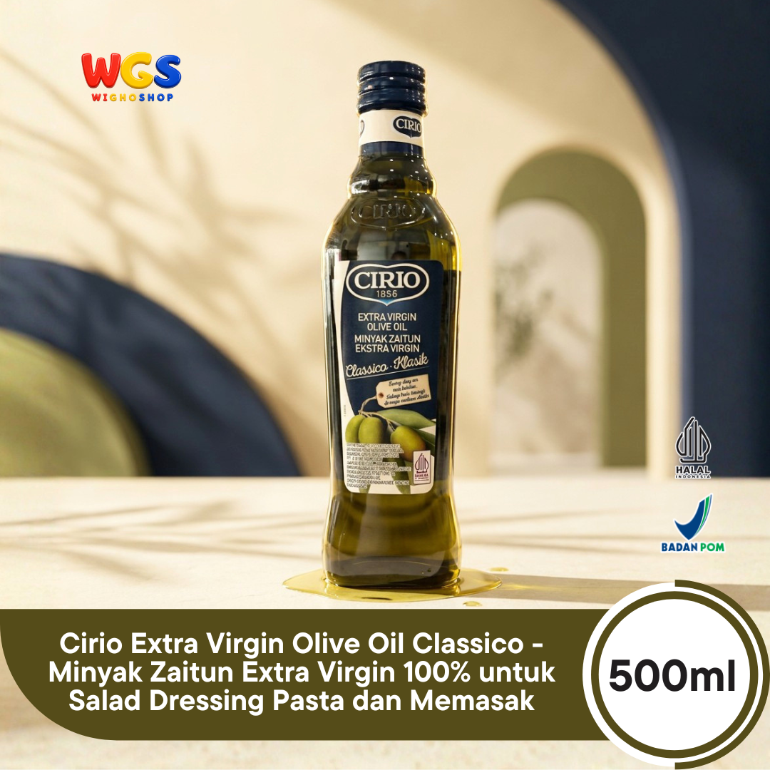 Cirio Extra Virgin Olive Oil Classico 500ml - Minyak Zaitun Extra Virgin 100% untuk Salad Dressing Pasta dan Memasak