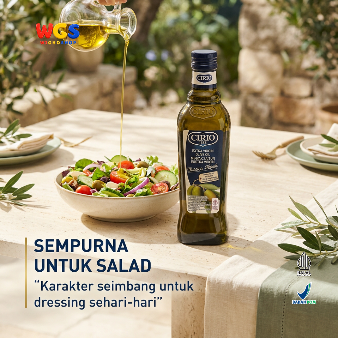 Cirio Extra Virgin Olive Oil Classico 500ml - Minyak Zaitun Extra Virgin 100% untuk Salad Dressing Pasta dan Memasak