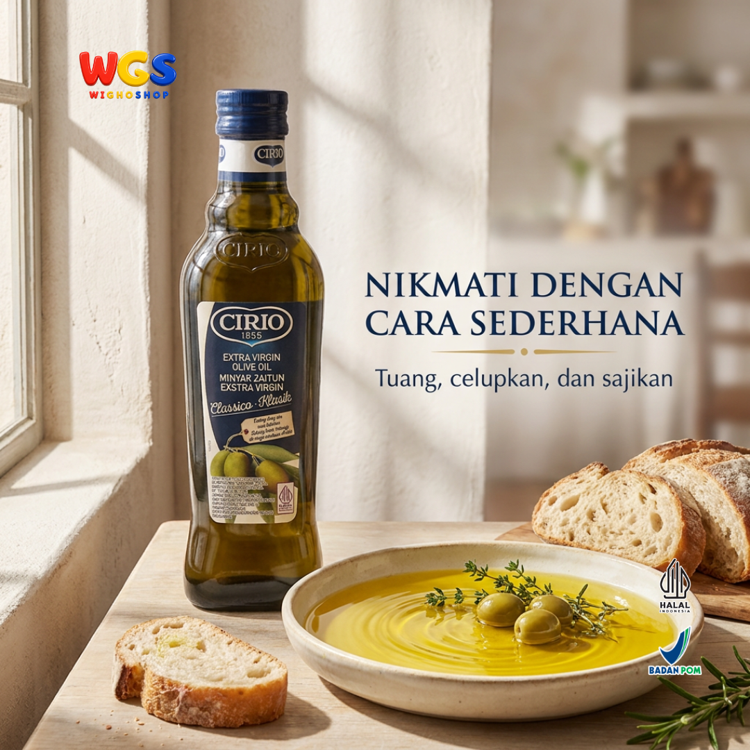 Cirio Extra Virgin Olive Oil Classico 500ml - Minyak Zaitun Extra Virgin 100% untuk Salad Dressing Pasta dan Memasak