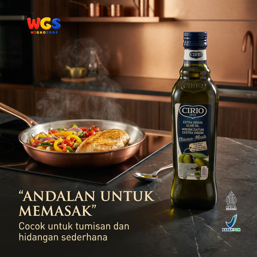 Cirio Extra Virgin Olive Oil Classico 500ml - Minyak Zaitun Extra Virgin 100% untuk Salad Dressing Pasta dan Memasak