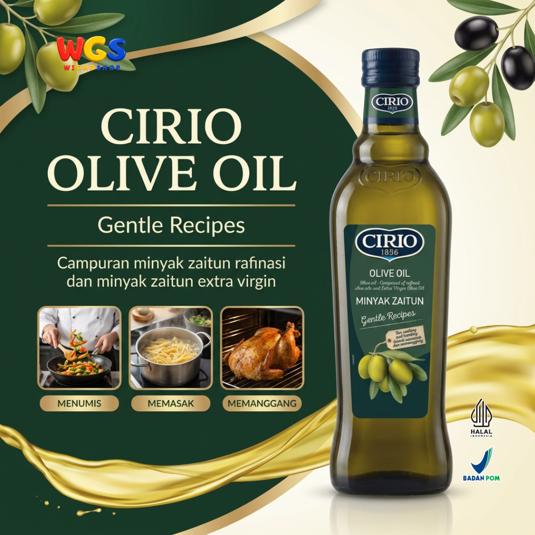Cirio Olive Oil Gentle Recipes 500ml - Pure Olive Oil Minyak Zaitun untuk Memasak Menumis dan Memanggang