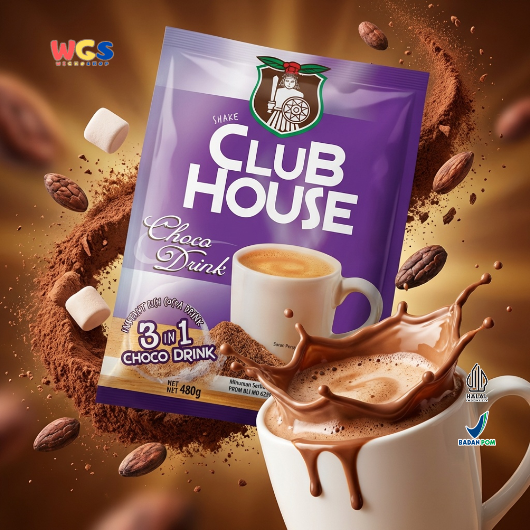 Club House Choco Drink 3 in 1 (40g x 12 Sachet) 480g - Minuman Cokelat Instan Premium Halal
