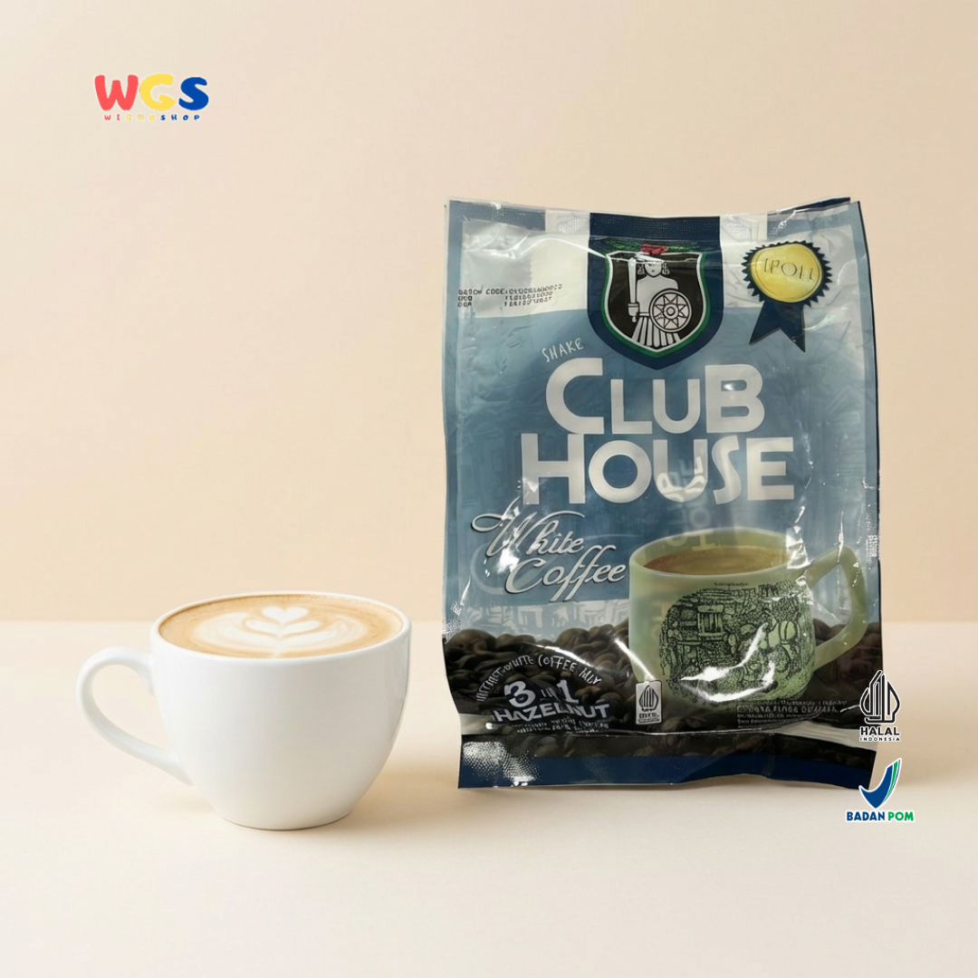 Club House White Coffee 3 in 1 Hazelnut (40g x 12 Sachet) 480g - Kopi Putih Instan Halal