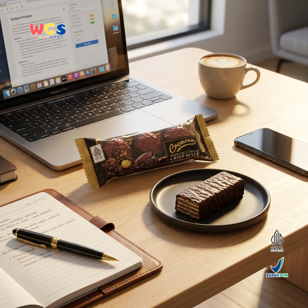 Cremona Hazelnut Cream Crisp Malt Wafer Dark Chocolate 36g - Cokelat Wafer Hazelnut Isi 3