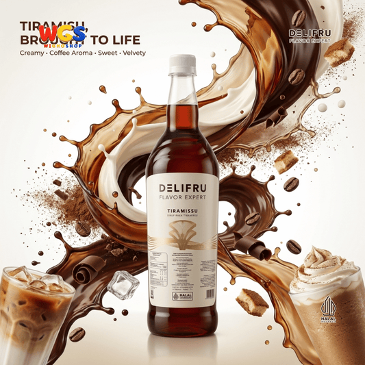 DELIFRU Raisin Syrup 1 Liter - Sirup Rasa Kismis untuk Mocktail Soda Iced Tea Milkshake Minuman Cafe Dessert Halal